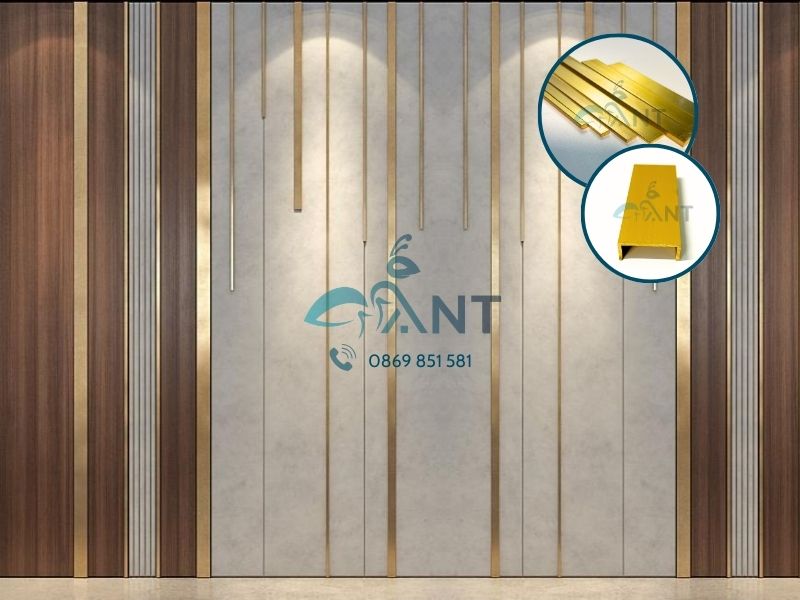 Nẹp đồng La và nẹp đồng chữ U ốp tường