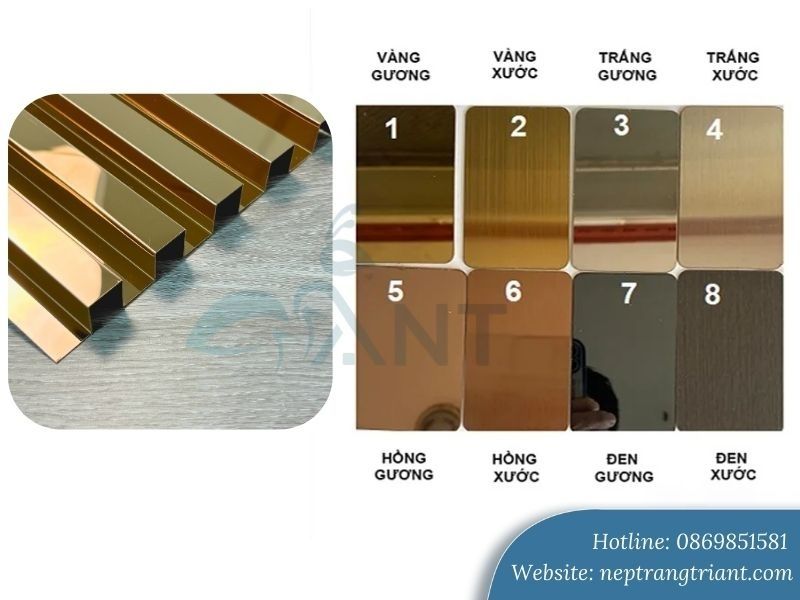 Màu sắc nẹp inox trang trí phổ biến hện nay