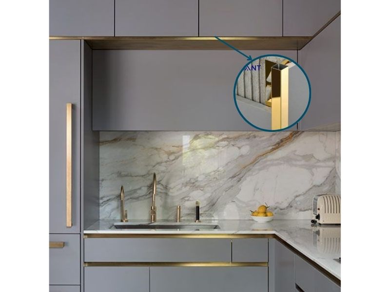 Phối màu nẹp inox cho nhà bếp