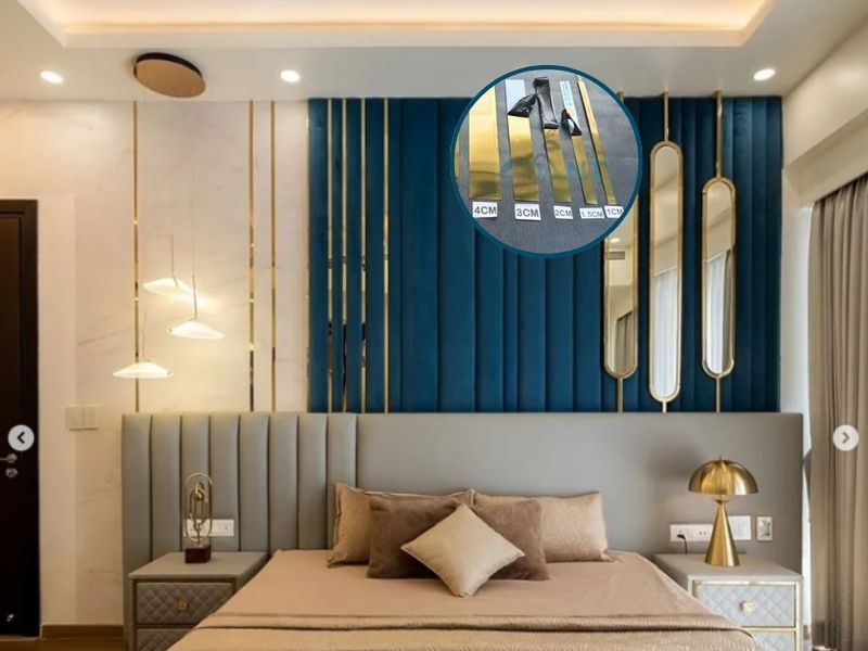 Phối màu nẹp inox cho phòng ngủ