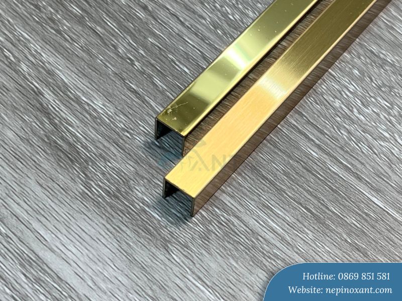 Nẹp inox chữ U mạ vàng