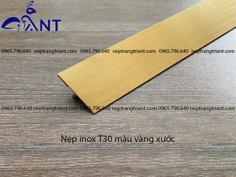 Nẹp inox T30 vàng xước - Nẹp inox ANT