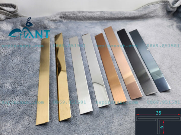 Nẹp inox chữ T 25mm