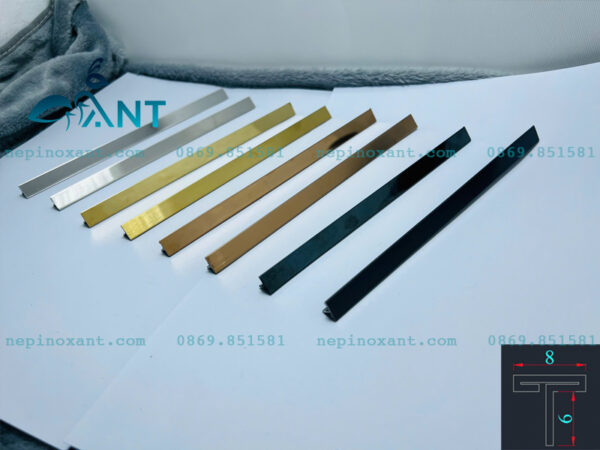 Nẹp inox chữ T 8mm