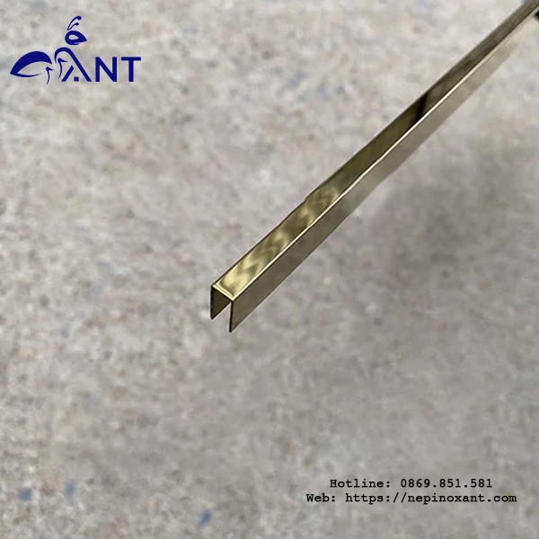Nẹp inox U5 vàng gương