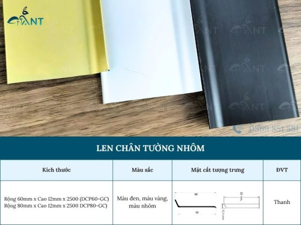 Len chân tường nhôm