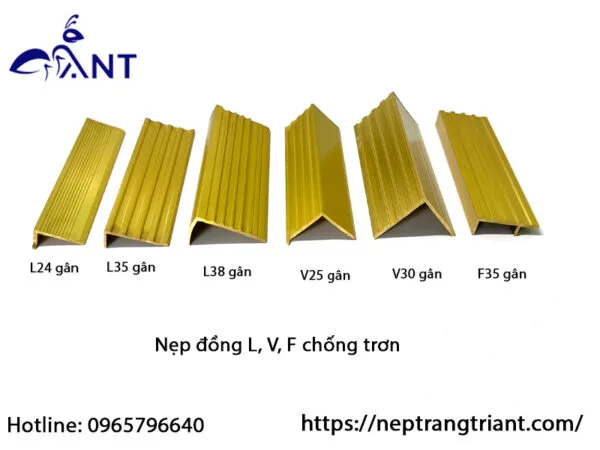 Nẹp đồng V, L, F chống trơn