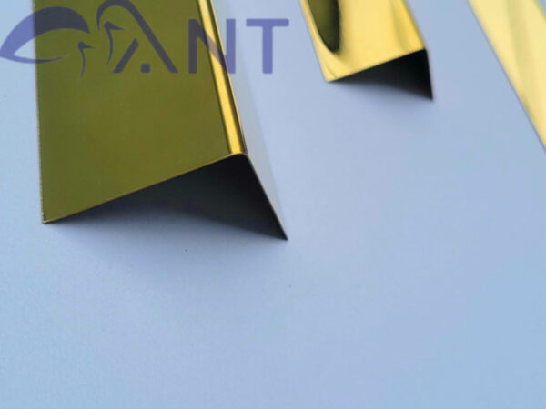 Nẹp inox 201 chữ V vàng gương 3