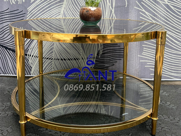 Bàn sofa inox mạ vàng BT4