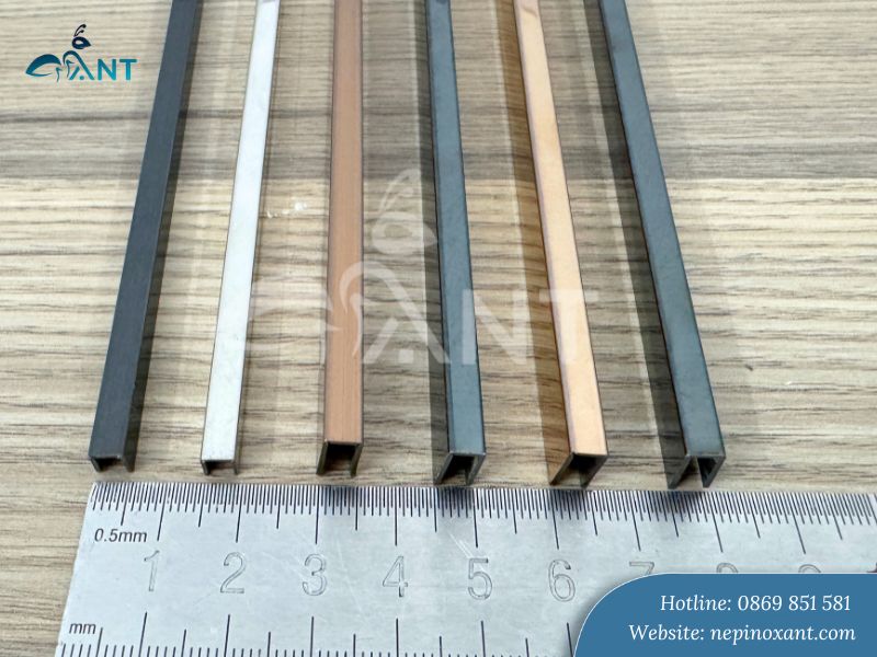 Ảnh thực tế nẹp inox chữ U 5 mm
