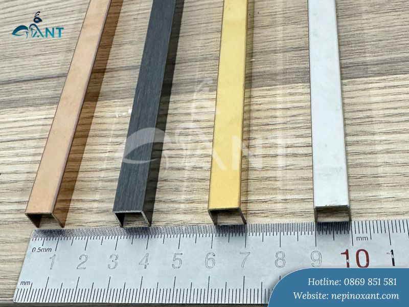 Nẹp inox chữ U 10 mm đủ màu sắc