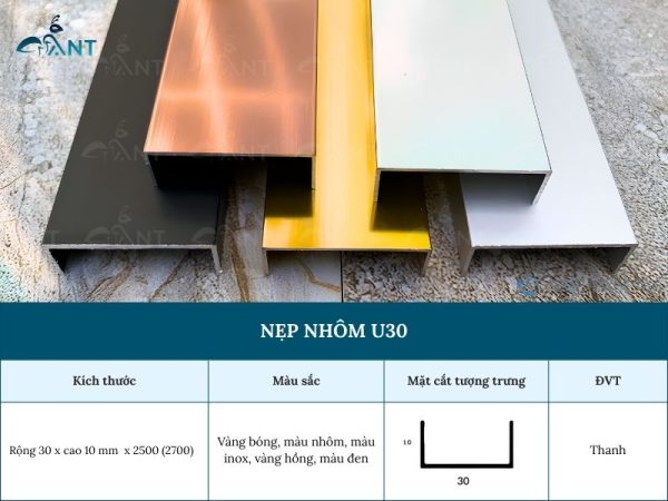 Nẹp nhôm U30