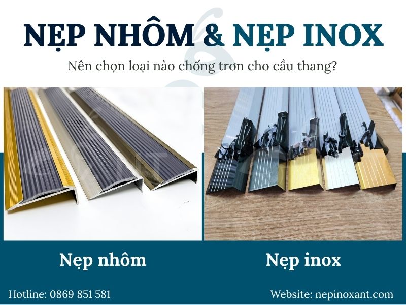 Bảng so sánh chi tiết giữa nẹp nhôm và inox