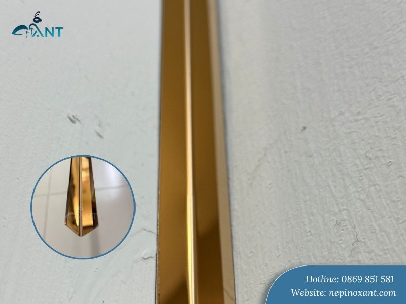 Nẹp inox chữ V ốp góc trong gia công theo yêu cầu