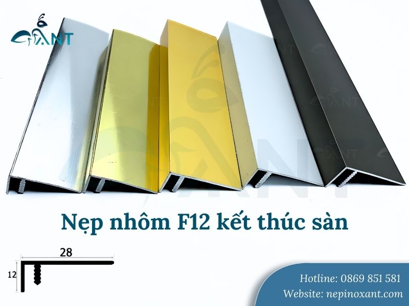 Nẹp nhôm F12 kết thúc sàn
