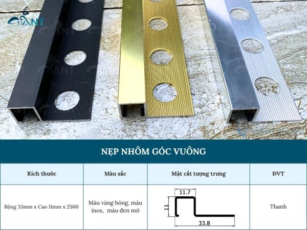 Nẹp Nhôm Bo Góc Vuông