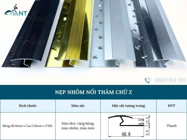 Nẹp Nhôm Nối Thảm Chữ Z
